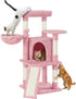 Cat Tree, 42In Cat Tower for Indoor Cats, Cat House with Large Perch & Scratching Posts & Cozy Condo & Scratching Ramp, Cat Activity Center Cat Furniture, Pink