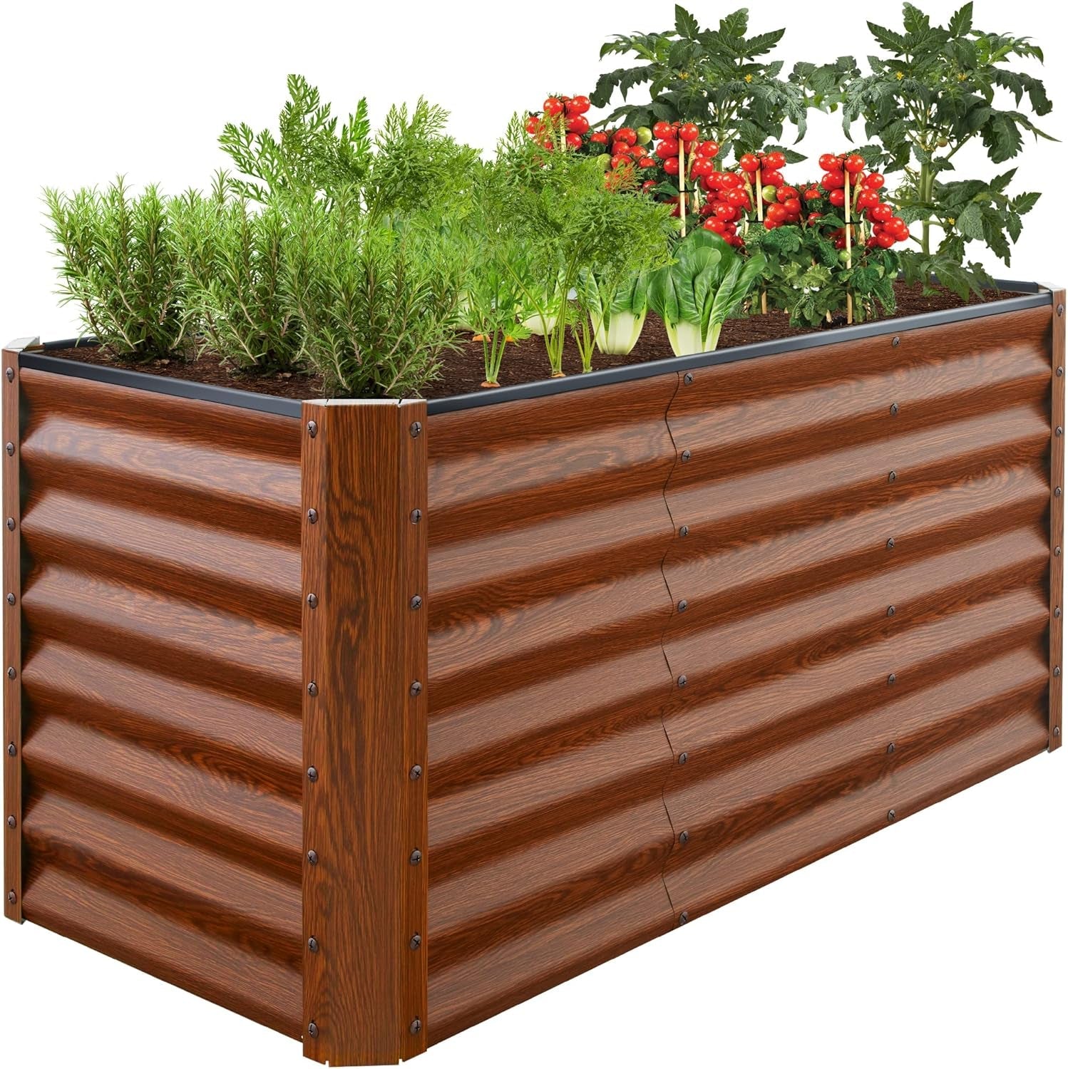 8X4X2Ft Outdoor Metal Raised Garden Bed, Deep Root Planter Box for Vegetables, Flowers, Herbs, and Succulents W/ 478 Gallon Capacity - Gray