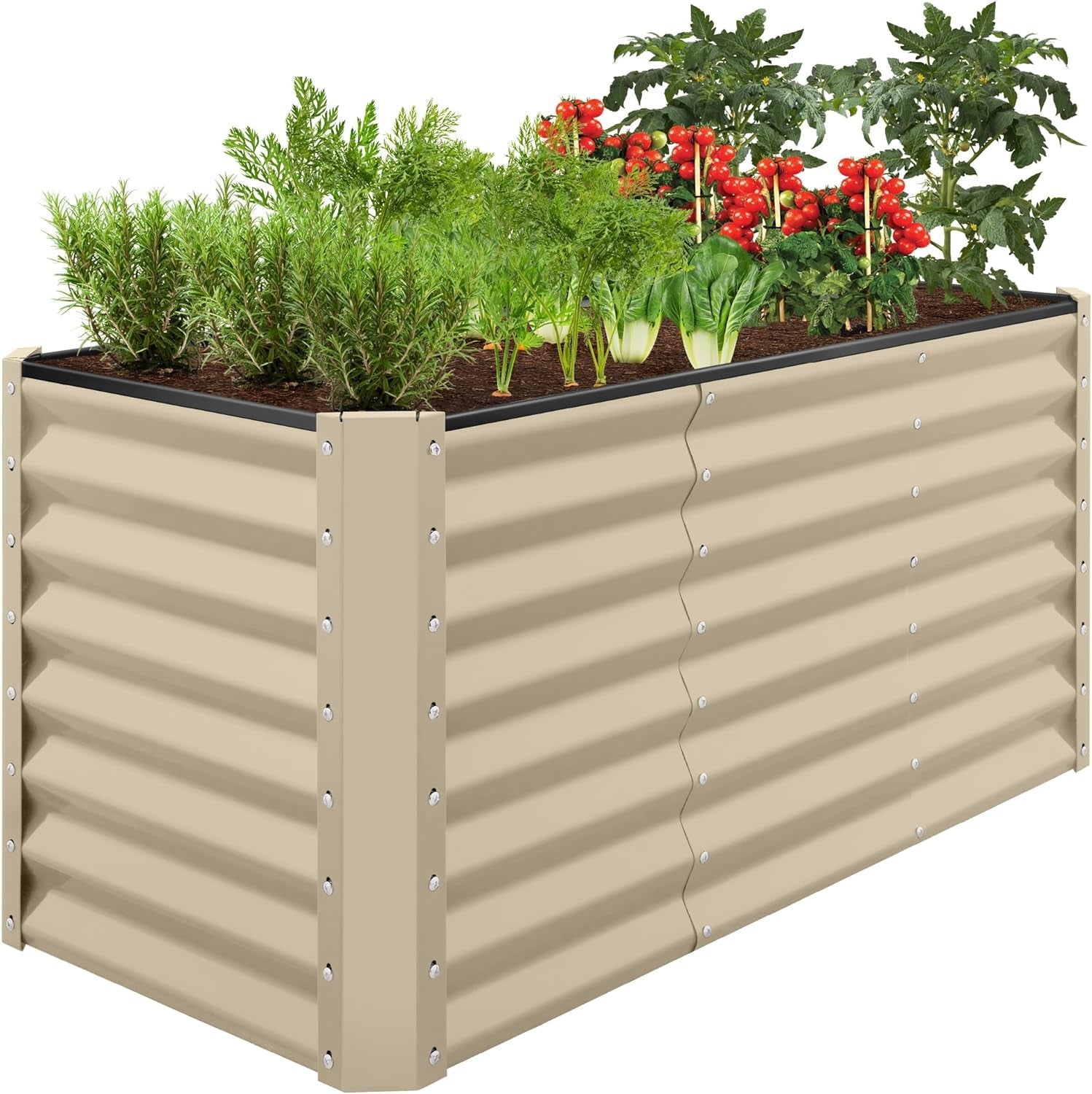 8X4X2Ft Outdoor Metal Raised Garden Bed, Deep Root Planter Box for Vegetables, Flowers, Herbs, and Succulents W/ 478 Gallon Capacity - Gray