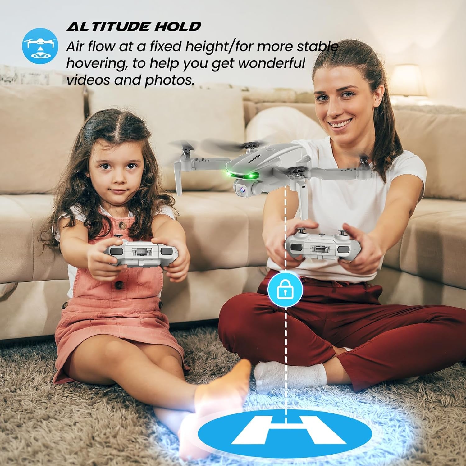 Drone with Camera 1080P for Kids and Adults, RC Quadcopter Drone with Altitude Hold, Mini Drone with One Key Start, Waypoint Fly, Headless Mode, 3D Flip, 3 Speeds, Remote Control Drone for Beginners