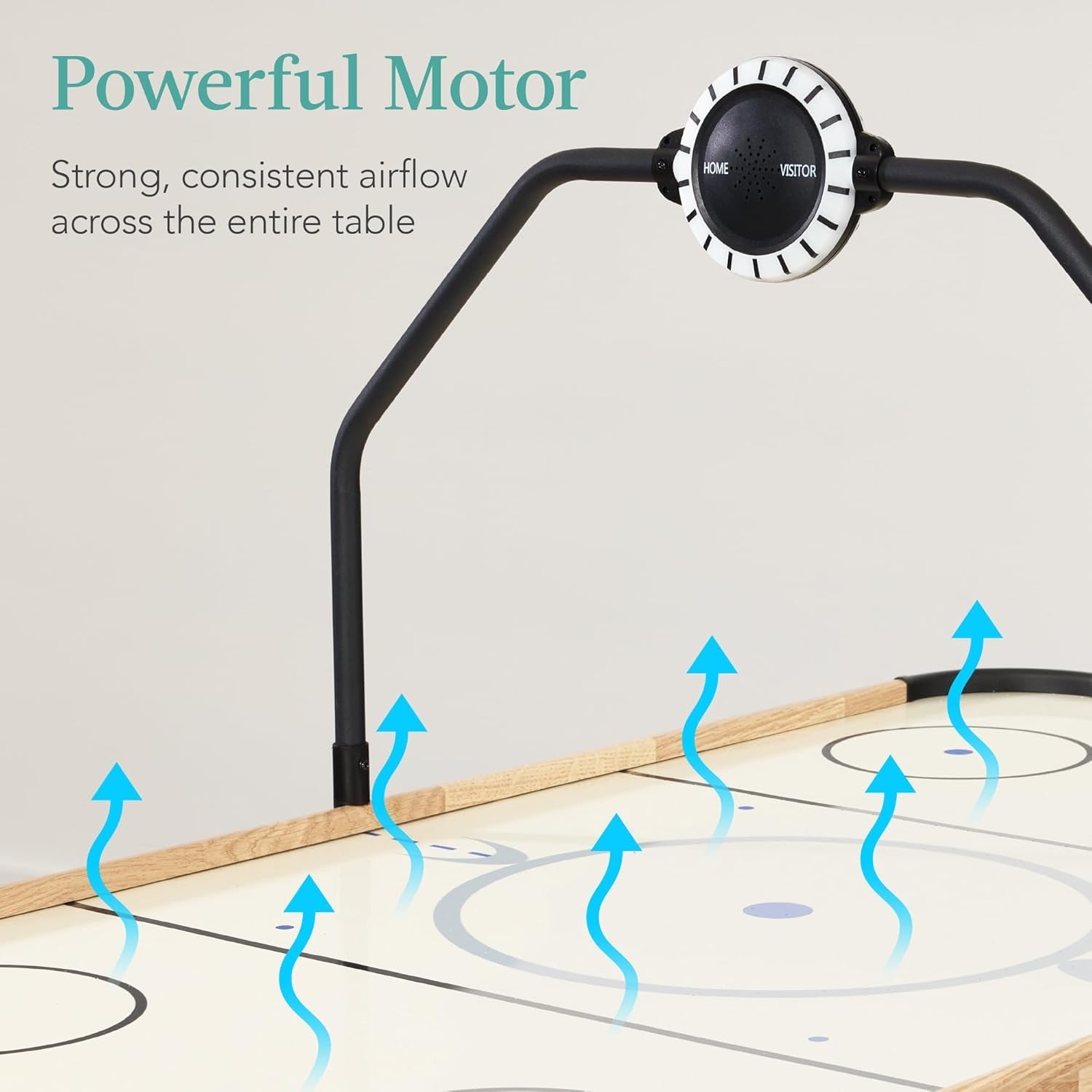 LED 54 Inch Air Hockey Game Table W/Light-Up Scoreboard, Powerful Motor, AC Outlet. Includes 2 Pucks, 2 Pushers