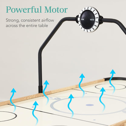 LED 54 Inch Air Hockey Game Table W/Light-Up Scoreboard, Powerful Motor, AC Outlet. Includes 2 Pucks, 2 Pushers