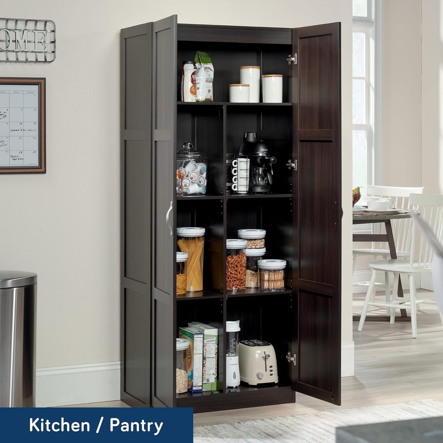 Storage Cabinet/ Pantry Cabinets, 29.61 &quot; X D: 16.02 &quot; X H: 71.50&quot;, Cinnamon Cherry Finish