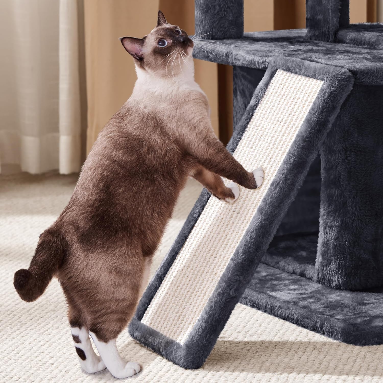 Cat Tree for Indoor Cats, 36In Cat Tower Cat Condo W/Extra Large Perch, Scratching Posts, Scratching Board, Dangling Ball, Cat Play Tower for Cats and Kittens