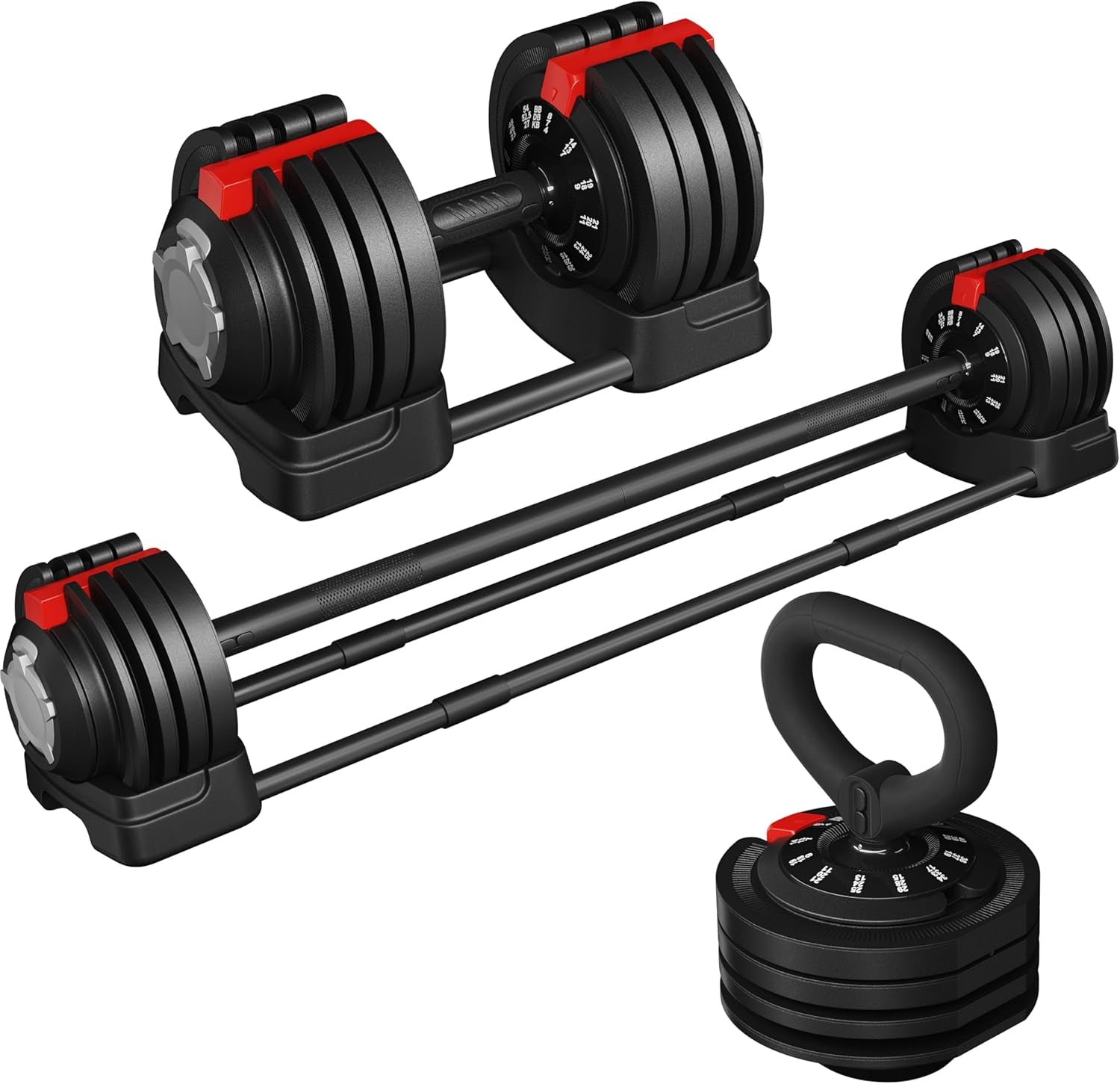 Adjustable Dumbbell Set Free Weight Dumbbells 40Lbs/52.5Lbs/90Lbs Fast Adjust Dumbbells Dumbbell Weight Set, with Tray for Men/Women Strength Training Equipment