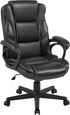 Office Chair High Back Wide Seat Executive Chair Adjustable Desk Chair, PU Leather Managerial Swivel Chair W/Padded Armrest, Big and Tall