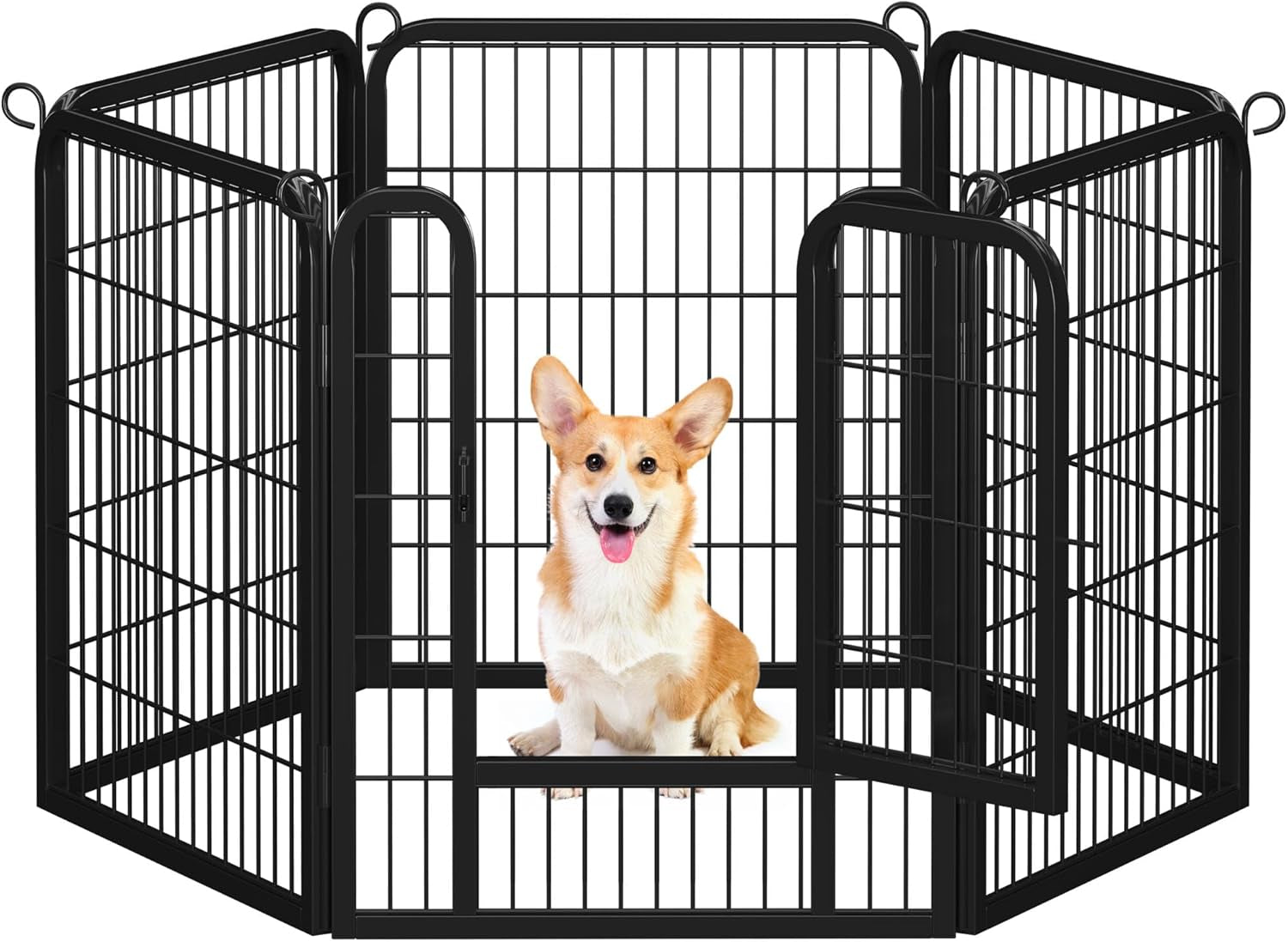 Dog Playpen Outdoor 24 Inch 6 Panels Indoor Dog Fence Metal Dog Pen Heavy Duty Pet Exercise Pen for Rv/Camping/Garden