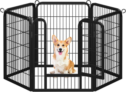 Dog Playpen Outdoor 24 Inch 6 Panels Indoor Dog Fence Metal Dog Pen Heavy Duty Pet Exercise Pen for Rv/Camping/Garden