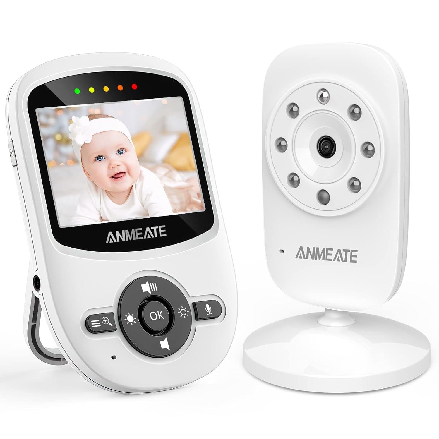 Video Baby Monitor with Digital Camera, Digital 2.4Ghz Wireless Video Monitor with Temperature Monitor, 960Ft Transmission Range, 2-Way Talk, Night Vision, High Capacity Battery（1 Camera）