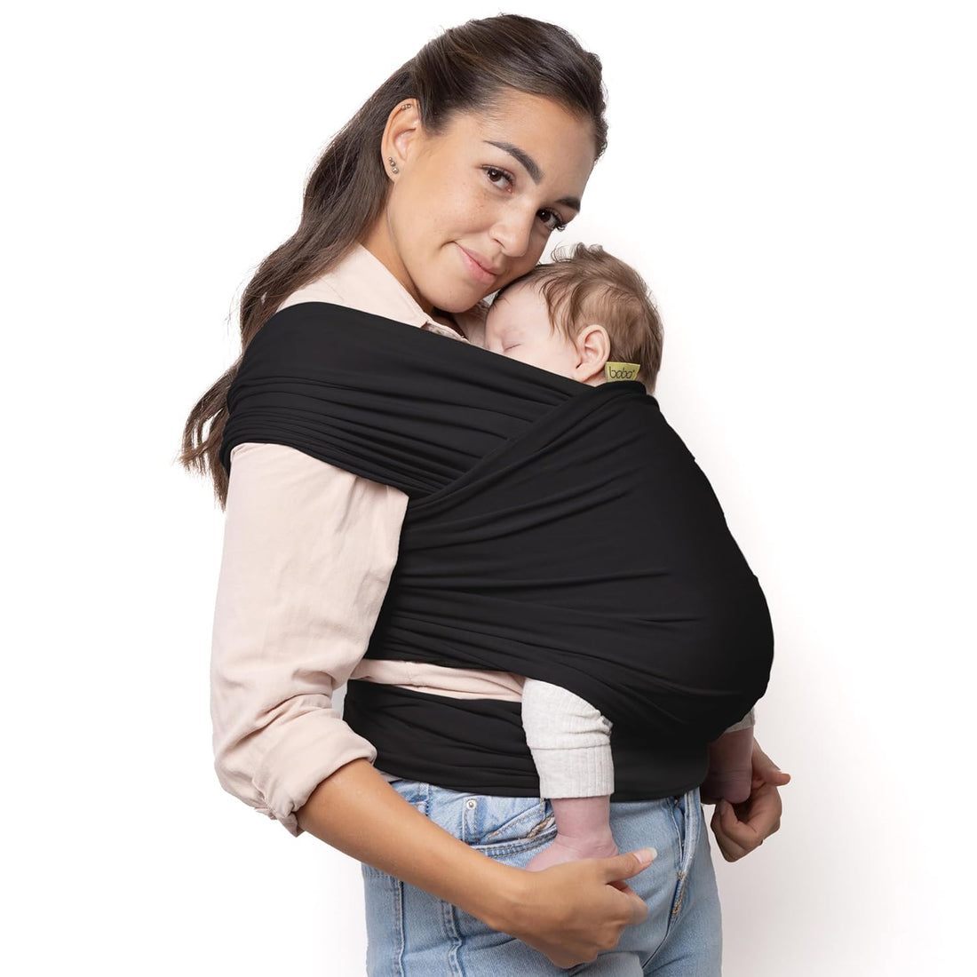 Baby Wrap Carrier - Original Baby Carrier Wrap, Baby Sling for Newborns - Baby Wearing Essentials - Hands-Free Newborn Wrap Swaddle Holder, Newborn to Toddler Infant Baby Sling, 7-35 Lbs (Black)