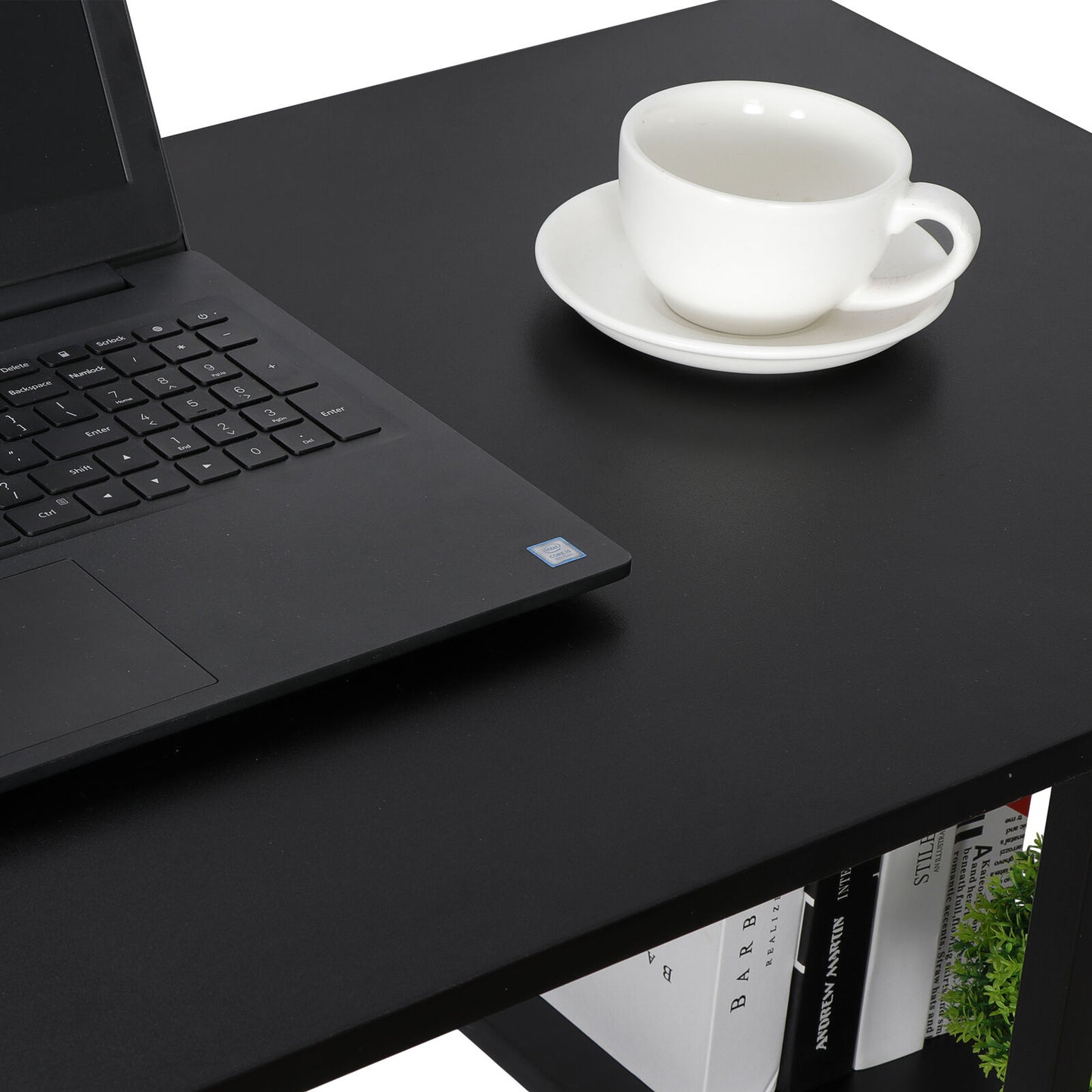 36" Wood Computer Desk w/2 Tier Shelves Modern Laptop Study Table Home Office