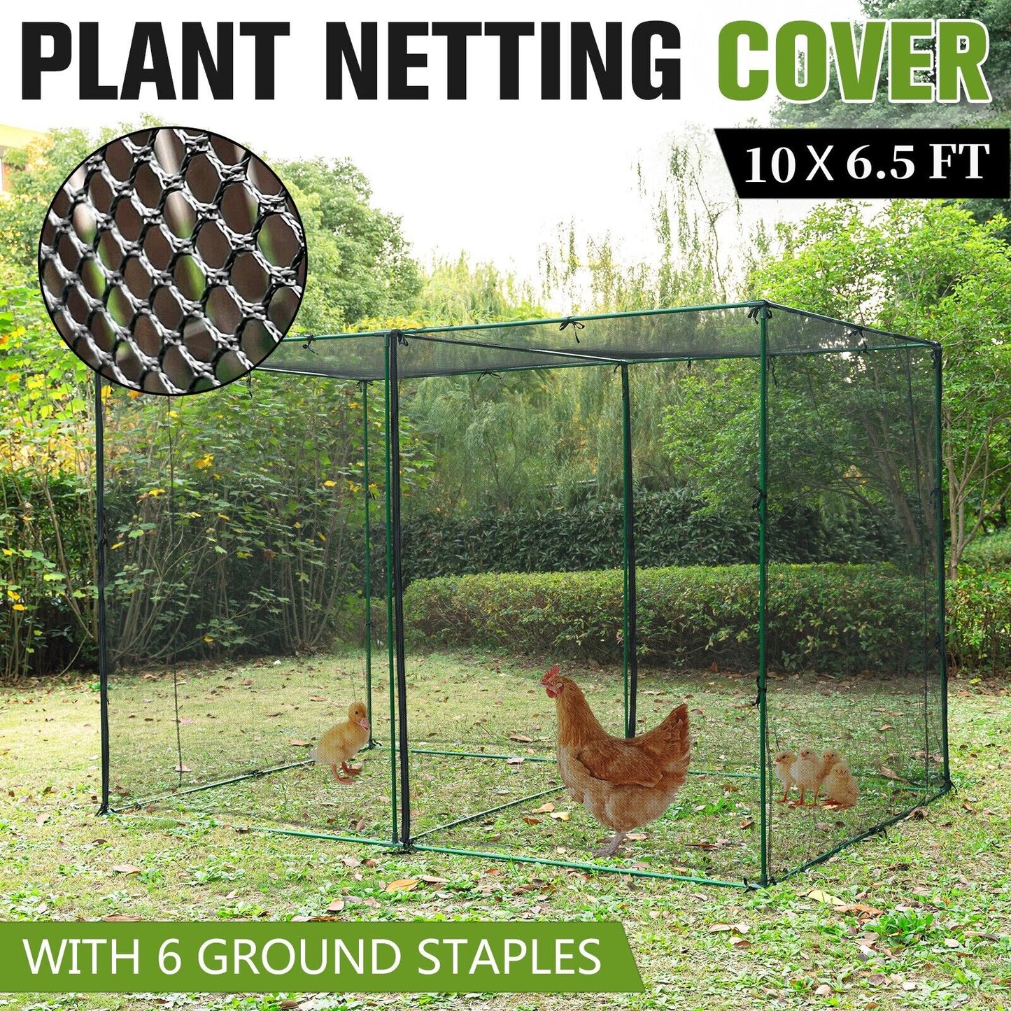 6.5 x 10 Feet Crop Cage Plant Protection Tent for Insects, Squirrel etc w/ Bag
