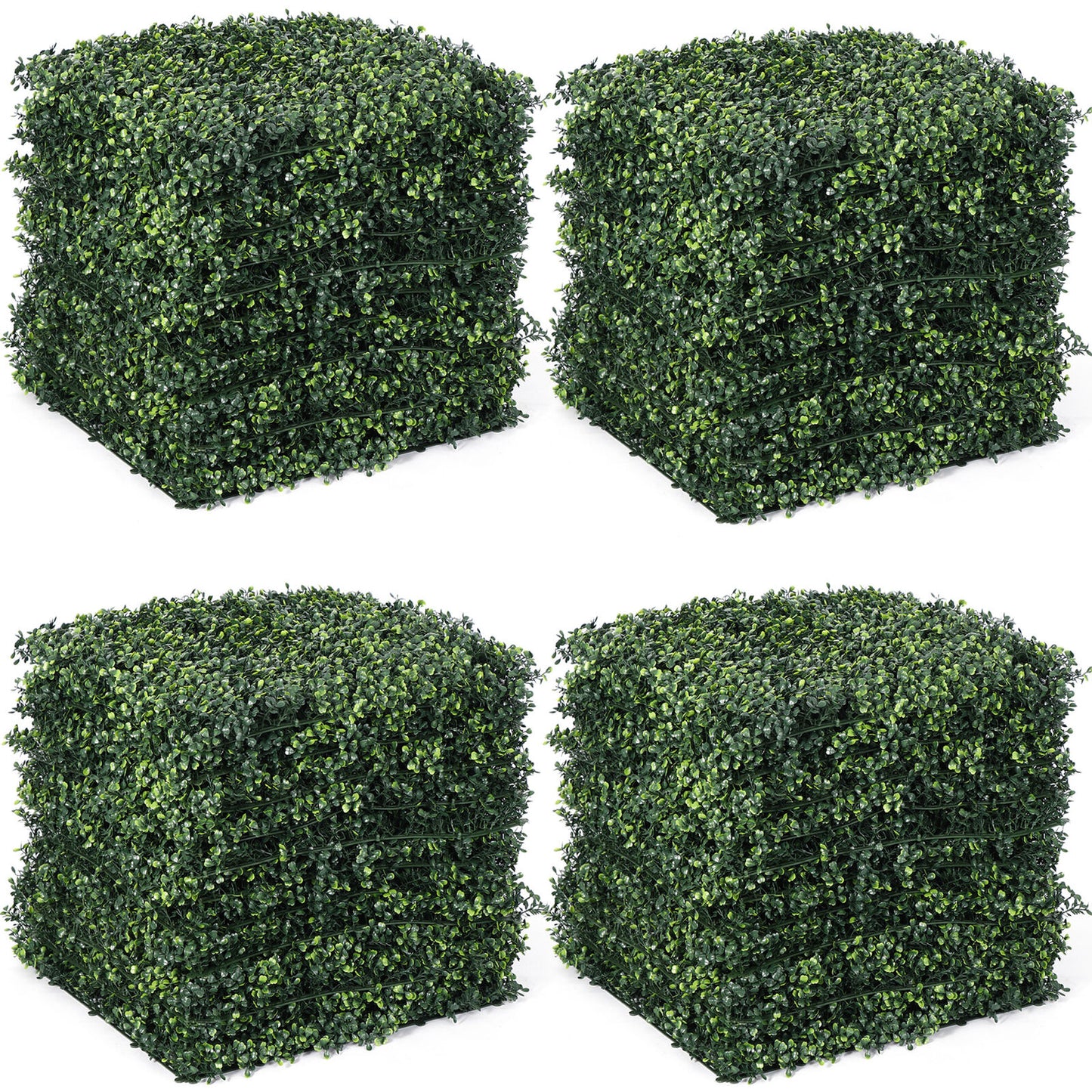 12 Pieces 20"x 20" Artificial Boxwood Panels Privacy Hedge Screen Fence Outdoor